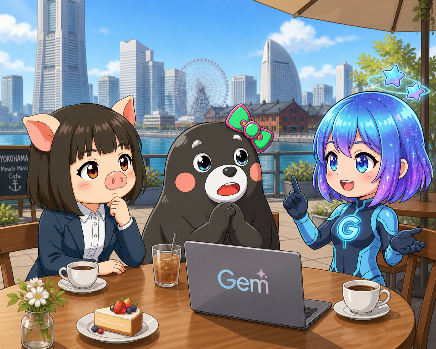 Gemの解説を真剣に聞くぶーリエとリエモン