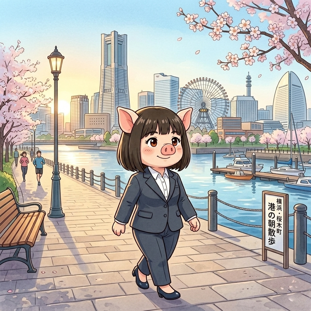 横浜・桜木町を散歩中